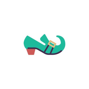 Leprechaun shoe flat icon, vector sign, colorful pictogram isolated on white. Symbol, logo illustration. Flat style design