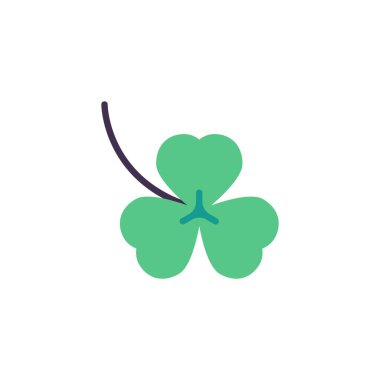 Three leaf clover flat icon, vector sign, colorful pictogram isolated on white. Symbol, logo illustration. Flat style design