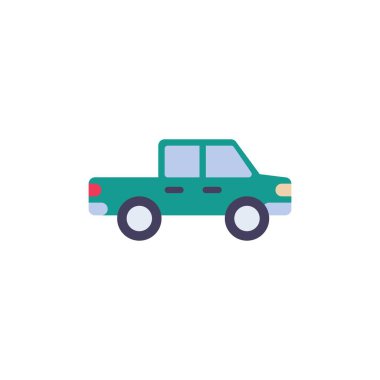 Pickup truck flat icon, vector sign, colorful pictogram isolated on white. Symbol, logo illustration. Flat style design