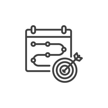 Business planning line icon. linear style sign for mobile concept and web design. Strategy plan outline vector icon. Symbol, logo illustration. Vector graphics