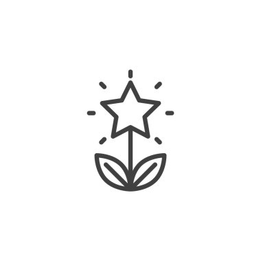 Creativity, inspiration line icon. linear style sign for mobile concept and web design. Star flower outline vector icon. Symbol, logo illustration. Vector graphics