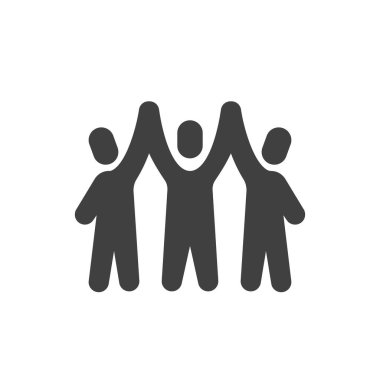 Teamwork group vector icon. filled flat sign for mobile concept and web design. Team spirit glyph icon. Symbol, logo illustration. Vector graphics
