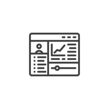 E-learning training line icon. linear style sign for mobile concept and web design. Online Course outline vector icon. Symbol, logo illustration. Vector graphics