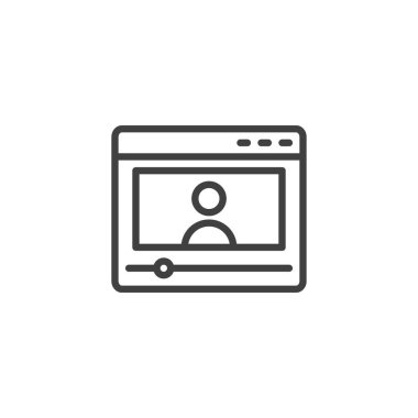 Video tutorials line icon. linear style sign for mobile concept and web design. Online video course outline vector icon. Symbol, logo illustration. Vector graphics