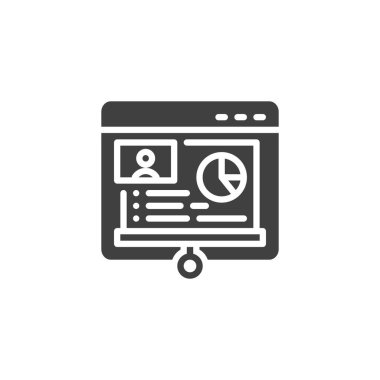 Video course vector icon. filled flat sign for mobile concept and web design. Online presentation glyph icon. Symbol, logo illustration. Vector graphics