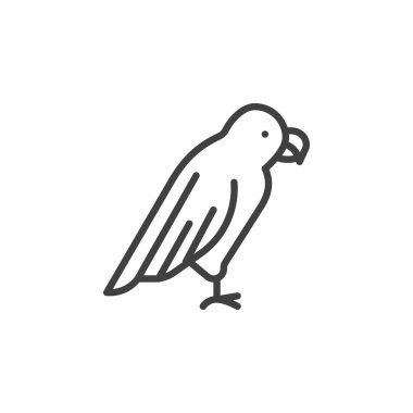Parrot bird line icon. linear style sign for mobile concept and web design. Pet parrot outline vector icon. Symbol, logo illustration. Vector graphics