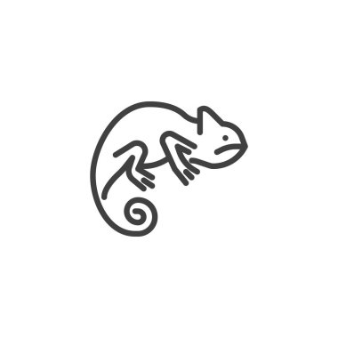 Chameleon pet line icon. linear style sign for mobile concept and web design. Chameleon lizard outline vector icon. Symbol, logo illustration. Vector graphics