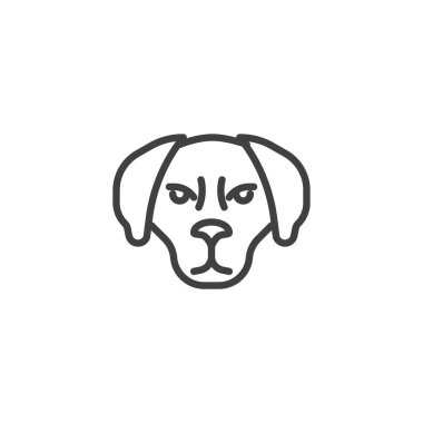 Dog face line icon. linear style sign for mobile concept and web design. Dog pet outline vector icon. Symbol, logo illustration. Vector graphics