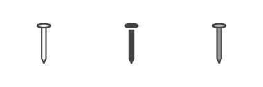 Metal nail different style icon set. Line, glyph and filled outline colorful version, outline and filled vector sign. Symbol, logo illustration. Vector graphics