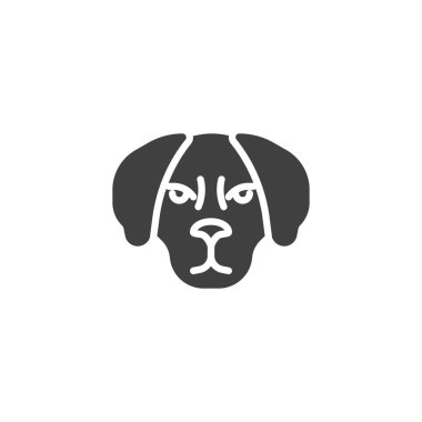 Dog face vector icon. filled flat sign for mobile concept and web design. Dog pet glyph icon. Symbol, logo illustration. Vector graphics