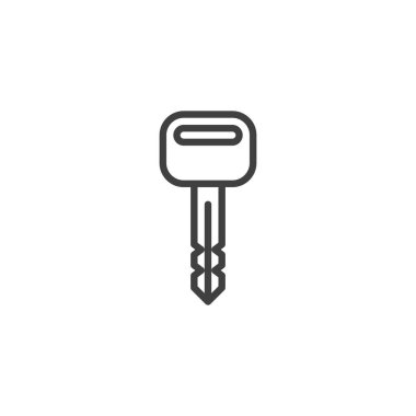 Car key line icon. linear style sign for mobile concept and web design. Door key outline vector icon. Symbol, logo illustration. Vector graphics