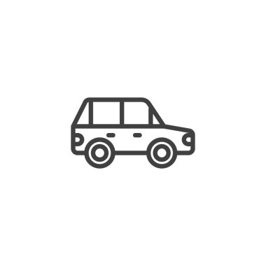 SUV car line icon. linear style sign for mobile concept and web design. Car, automobile outline vector icon. Symbol, logo illustration. Vector graphics