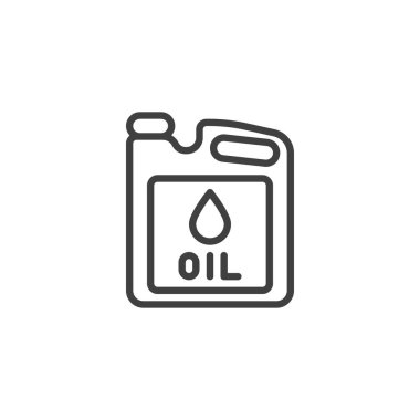 Engine oil canister line icon. linear style sign for mobile concept and web design. Motor oil bottle outline vector icon. Symbol, logo illustration. Vector graphics