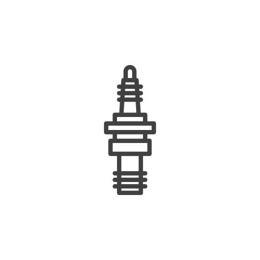 Spark plug line icon. linear style sign for mobile concept and web design. Ignition system outline vector icon. Symbol, logo illustration. Vector graphics