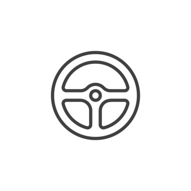Steering wheel line icon. linear style sign for mobile concept and web design. Driving wheel outline vector icon. Symbol, logo illustration. Vector graphics