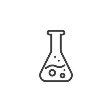 Chemical flask line icon. linear style sign for mobile concept and web design. Laboratory test tube outline vector icon. Symbol, logo illustration. Vector graphics