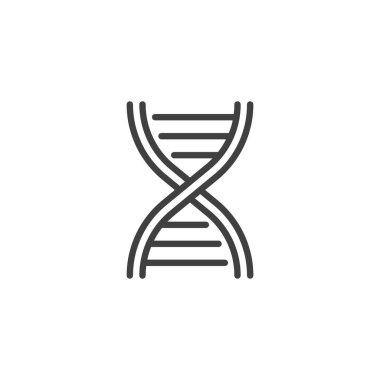 DNA molecule line icon. linear style sign for mobile concept and web design. dna structure outline vector icon. Science symbol, logo illustration. Vector graphics