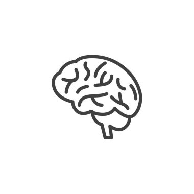 Human brain line icon. linear style sign for mobile concept and web design. Brain outline vector icon. Symbol, logo illustration. Vector graphics