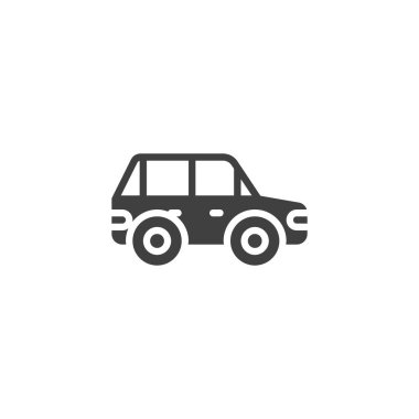 SUV car vector icon. filled flat sign for mobile concept and web design. Car, automobile glyph icon. Symbol, logo illustration. Vector graphics