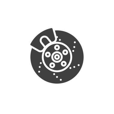 Disc brake vector icon. filled flat sign for mobile concept and web design. Car brake disc glyph icon. Symbol, logo illustration. Vector graphics
