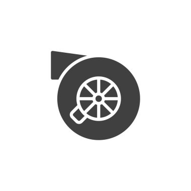 Car turbine vector icon. filled flat sign for mobile concept and web design. Car turbocharger glyph icon. Symbol, logo illustration. Vector graphics