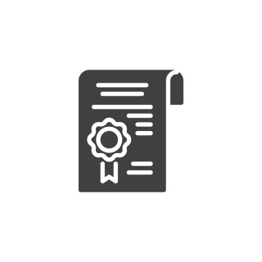 Diploma certificate vector icon. filled flat sign for mobile concept and web design. Award diploma glyph icon. Symbol, logo illustration. Vector graphics