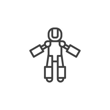 Robot toy line icon. linear style sign for mobile concept and web design. Robot android outline vector icon. Symbol, logo illustration. Vector graphics