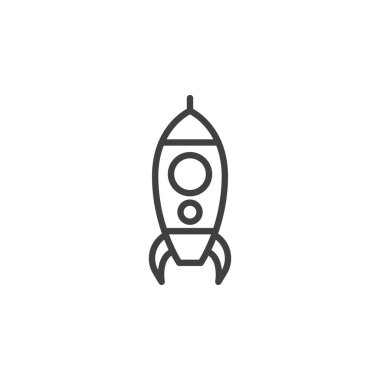 Rocket toy line icon. linear style sign for mobile concept and web design. Rocket outline vector icon. Symbol, logo illustration. Vector graphics