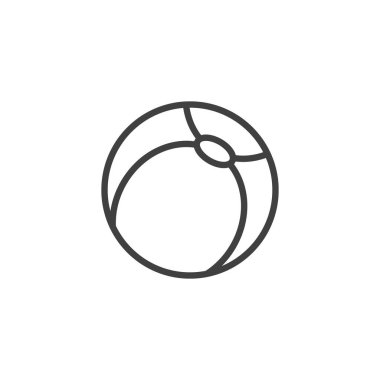 Beach ball line icon. linear style sign for mobile concept and web design. Inflatable ball outline vector icon. Symbol, logo illustration. Vector graphics