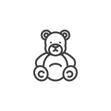 Teddy bear line icon. linear style sign for mobile concept and web design. Bear toy outline vector icon. Symbol, logo illustration. Vector graphics