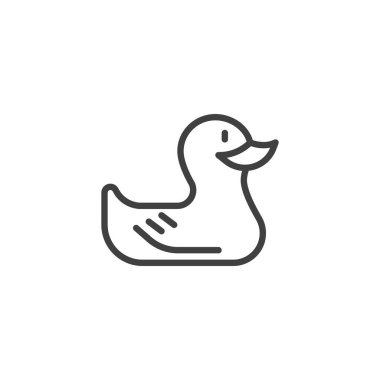 Rubber duck line icon. linear style sign for mobile concept and web design. Toy duck outline vector icon. Symbol, logo illustration. Vector graphics