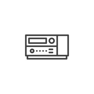 Video cassette player line icon. linear style sign for mobile concept and web design. vhs player outline vector icon. Symbol, logo illustration. Vector graphics