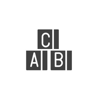 Alphabet cubes vector icon. filled flat sign for mobile concept and web design. abc cubes toy glyph icon. Symbol, logo illustration. Vector graphics