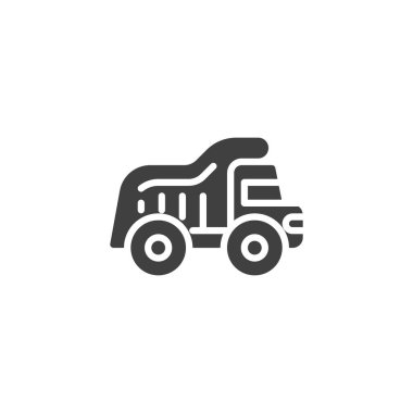 Dump truck toy vector icon. filled flat sign for mobile concept and web design. dump truck glyph icon. Symbol, logo illustration. Vector graphics
