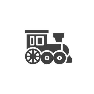 Train toy vector icon. filled flat sign for mobile concept and web design. Locomotive train glyph icon. Symbol, logo illustration. Vector graphics