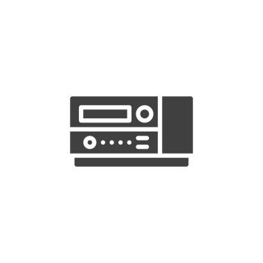 Video cassette player vector icon. filled flat sign for mobile concept and web design. vhs player glyph icon. Symbol, logo illustration. Vector graphics
