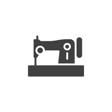 Vintage sewing machine vector icon. filled flat sign for mobile concept and web design. Sewing machine glyph icon. Symbol, logo illustration. Vector graphics