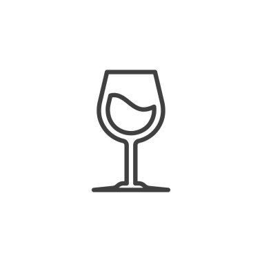 Wine glass line icon. linear style sign for mobile concept and web design. Wine outline vector icon. Symbol, logo illustration. Vector graphics