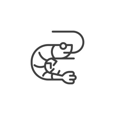 Shrimp or prawn line icon. linear style sign for mobile concept and web design. Seafood shrimp outline vector icon. Symbol, logo illustration. Vector graphics