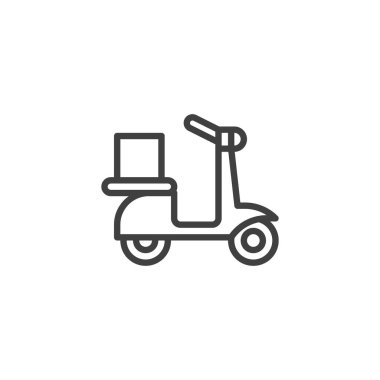 Delivery service line icon. linear style sign for mobile concept and web design. Delivery scooter outline vector icon. Symbol, logo illustration. Vector graphics