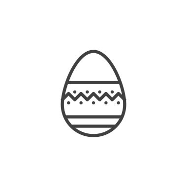 Easter egg with ornament line icon. linear style sign for mobile concept and web design. Happy easter egg outline vector icon. Symbol, logo illustration. Vector graphics