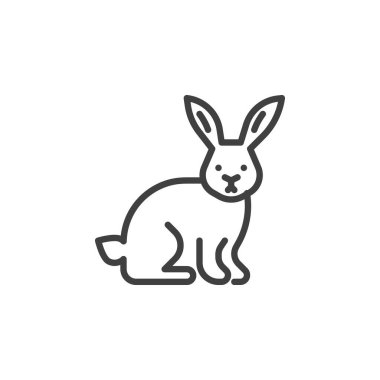 Easter rabbit line icon. linear style sign for mobile concept and web design. Hare animal outline vector icon. Symbol, logo illustration. Vector graphics