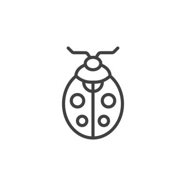Ladybug beetle line icon. linear style sign for mobile concept and web design. Ladybird bug outline vector icon. Symbol, logo illustration. Vector graphics