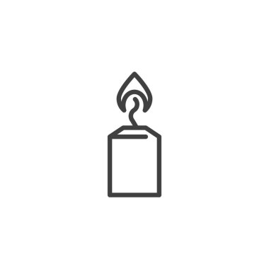 Candle light line icon. linear style sign for mobile concept and web design. Candle burn outline vector icon. Religious symbol, logo illustration. Vector graphics