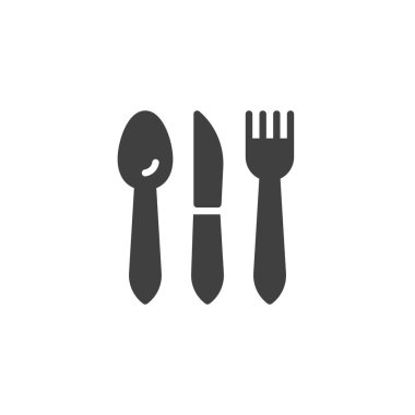 Fork knife and spoon vector icon. filled flat sign for mobile concept and web design. Tableware glyph icon. Restaurant symbol, logo illustration. Vector graphics