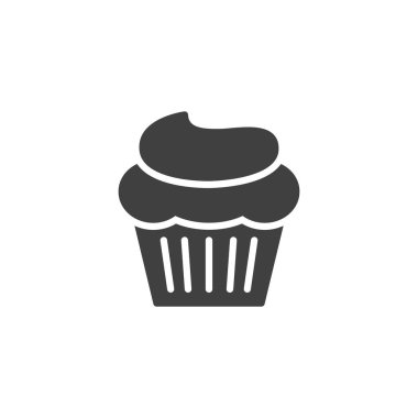 Muffin cake vector icon. filled flat sign for mobile concept and web design. Cupcake muffin glyph icon. Symbol, logo illustration. Vector graphics