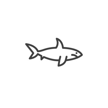 Shark fish line icon. linear style sign for mobile concept and web design. Shark outline vector icon. Symbol, logo illustration. Vector graphics