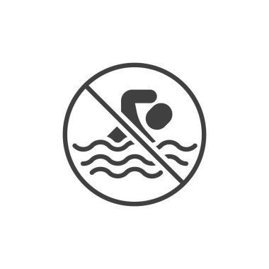 No swimming sign vector icon. filled flat sign for mobile concept and web design. No swim glyph icon. Symbol, logo illustration. Vector graphics