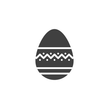 Easter egg with ornament vector icon. filled flat sign for mobile concept and web design. Happy easter egg glyph icon. Symbol, logo illustration. Vector graphics
