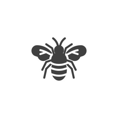 Bee fly vector icon. filled flat sign for mobile concept and web design. Bee insect glyph icon. Symbol, logo illustration. Vector graphics